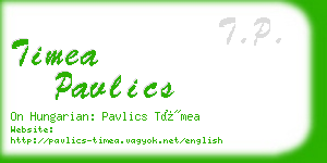 timea pavlics business card